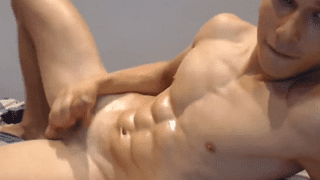 Hot muscle guy 6 pack masturbation