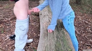 Outdoor gay fun wanking and sucking cock